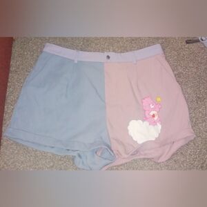 SHEIN Pastel Colorblock Care Bear Shorts